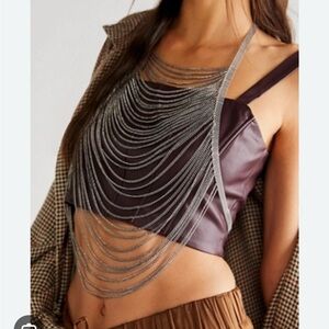 Free people “ I love your way” top and body chain